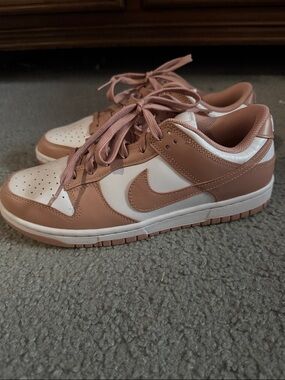 Nike Women’s Low-Top Sneakers in Blush Pink and White